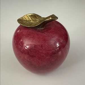 Vintage Marble Red Apple Paperweight
